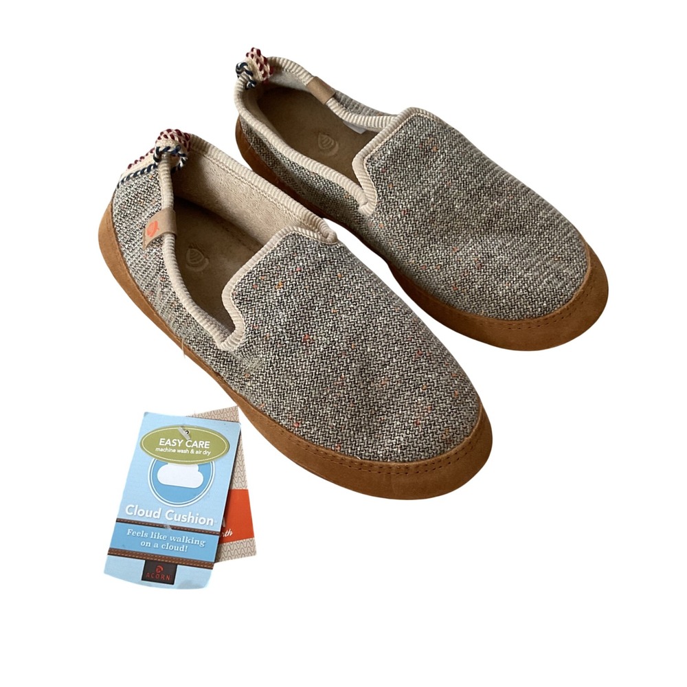 Acorn Bristol Loafer Pebble Tweed Cloud Cushion Slippers A20015PEB WM NEW